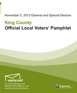 King County Official Local Voters' Pamphlet