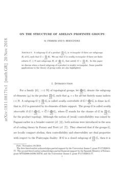 On the Structure of Abelian Profinite Groups