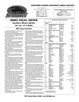 2007 Final Notes