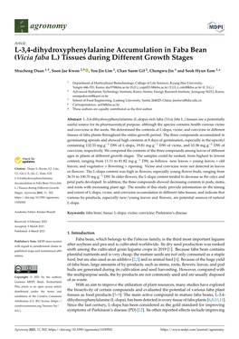 Vicia Faba L.) Tissues During Different Growth Stages