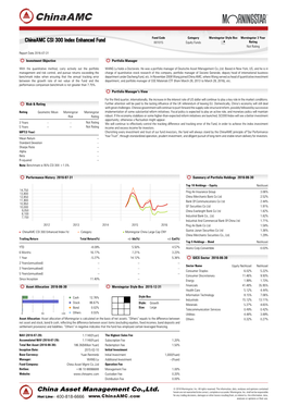 Chinaamc CSI 300 Index Enhanced Fund 001015 Equity Funds 7 Rating Not Rating