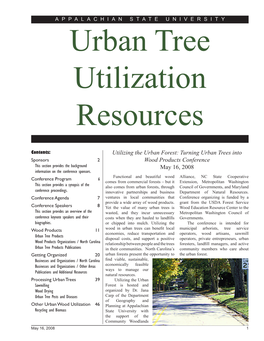 Utilizing the Urban Forest: Turning Urban Trees Into Wood Products