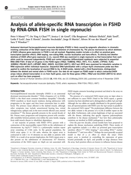Analysis of Allele-Specific RNA Transcription in FSHD by RNA-DNA