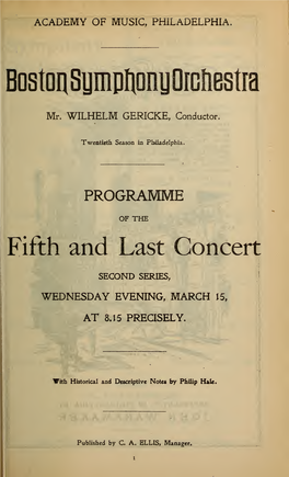 Boston Symphony Orchestra Concert Programs, Season 24,1904-1905, Trip