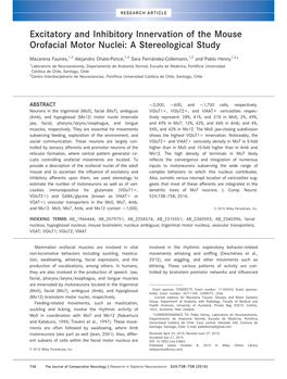 Excitatory and Inhibitory Innervation of the Mouse Orofacial Motor Nuclei: a Stereological Study