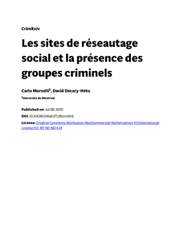 Les Sites De Réseautage Social Et La Présence Des Groupes Criminels