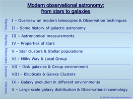Modern Observational Astronomy