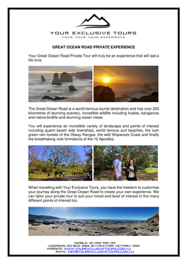 Great Ocean Road Brochure