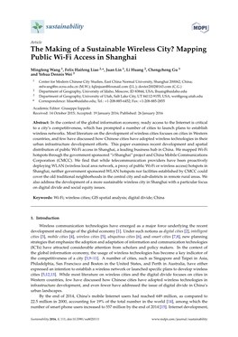 The Making of a Sustainable Wireless City? Mapping Public Wi-Fi Access in Shanghai