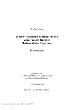 A New Projection Method for the Zero Froude Number Shallow Water Equations