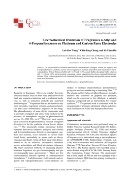 Electrochemical Oxidation of Fragrances 4-Allyl and 4-Propenylbenzenes on Platinum and Carbon Paste Electrodes