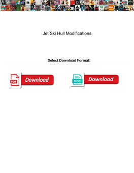 Jet Ski Hull Modifications