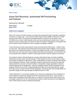 Azure Site Recovery: Automated VM Provisioning and Failover