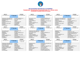 DELEGAZIONE PROVINCIALE DI SONDRIO Campionato Giovanissimi Provinciali Under 15 – Girone Unico CALENDARIO STAGIONE SPORTIVA 2019/2020