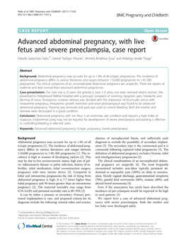 Advanced Abdominal Pregnancy, with Live Fetus and Severe Preeclampsia