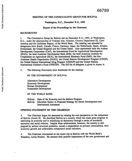 World Bank Document Prepared for the Meeting Was Too Descriptiveand Would Have Been More Useful If It Had Analyzed the Govemment's Investmentprogram