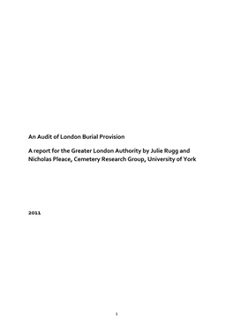 Audit of London Burial Provision