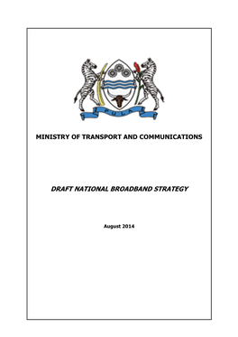 Draft National Broadband Strategy