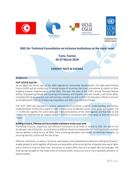 SDG 16+ Technical Consultation on Inclusive Institutions at the Local Level