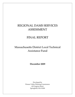 Regional Dams Services Assessment Final Report