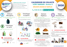 Calendrier De Collecte 2020 LIVRY GARGAN Secteur 5-Web