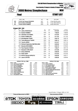 3000 Metres Steeplechase