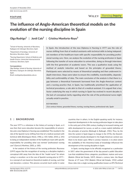 American Theoretical Models on the Evolution of the Nursing Discipline in Spain
