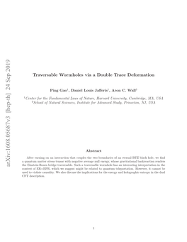 Arxiv:1608.05687V3 [Hep-Th] 24 Sep 2019 Sdt Ilt Aslt.W Lodsusteipiain O H Ener the T for Quantum Implications to the Related Discuss Description