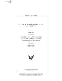 Review of Marine Corps Force Protection Committee On