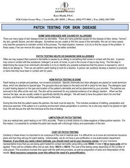 Patch Testing for Skin Disease