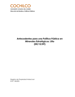 Informe Minerales Estratégicos LITIO