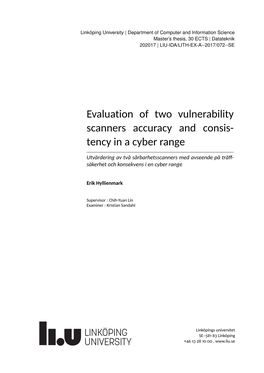 Evaluation of Two Vulnerability Scanners Accuracy and Consis