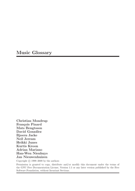 Music Glossary