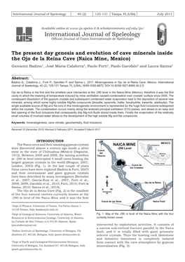 The Present Day Genesis and Evolution of Cave Minerals Inside