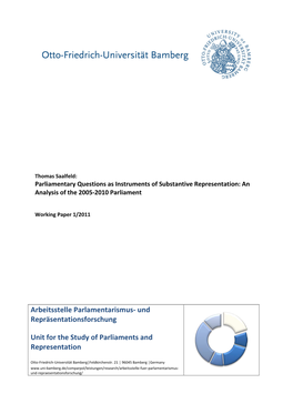 Und Repräsentationsforschung Unit for the Study of Parliaments and Representation