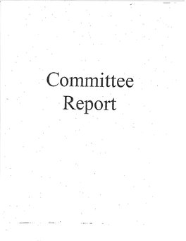 Committee Report REGULAR CALENDAR