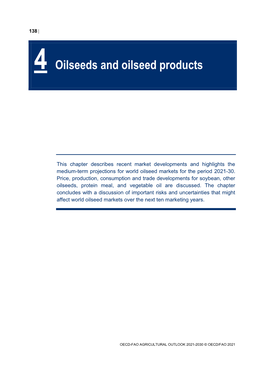 4 Oilseeds and Oilseed Products