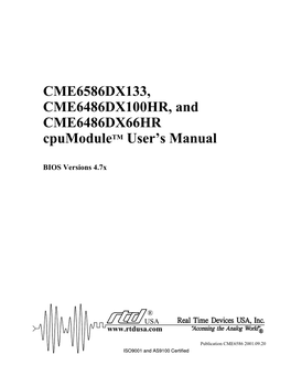 CME6586DX133, CME6486DX100HR, and CME6486DX66HR Cpumoduletm User’S Manual