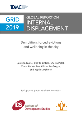 Demolition, Forced Evictions and Wellbeing in the City