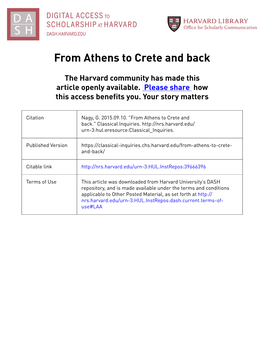 From Athens to Crete and Back