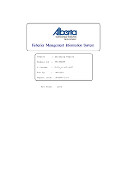 Fisheries Management Information System