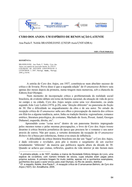 Cyro Dos Anjos: Um Espírito De Renovação Latente