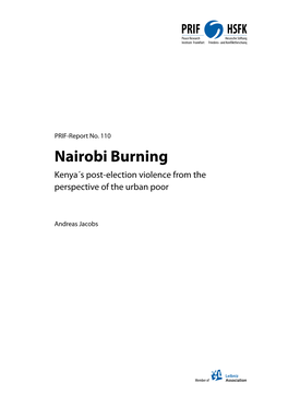 Nairobi Burning Kenya´S Post-Election Violence from the Perspective of the Urban Poor