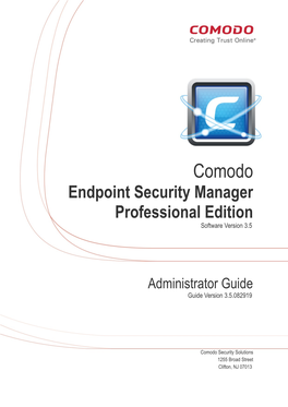 Endpoint Security Manager Professional Edition Software Version 3.5