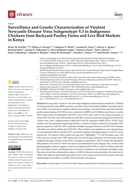 Surveillance and Genetic Characterization of Virulent Newcastle Disease Virus Subgenotype V.3 in Indigenous Chickens from Backya