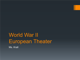World War II European Theater Ms