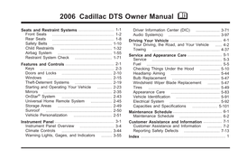 2006 Cadillac DTS Owner Manual M