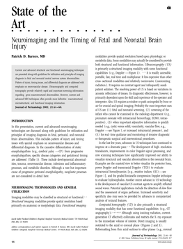 State of the Art &&&&&&&&&&&&&& Neuroimaging and the Timing of Fetal and Neonatal Brain Injury