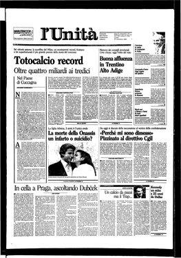 Totocalcio Record in Trentino a PAGINA 1V «Lenzuola D'oro» ^Rtsffi£