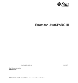 Errata for Ultrasparc-III